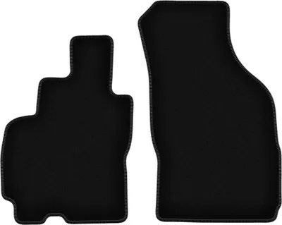 Produktbild von Wielganizator Velours-Autoteppiche vorne – passend für Hyundai Atos (Schrägheck, Bj. 1997-2008) –  schwarz, passgenau, mit Befestigungen set 2 Stk.