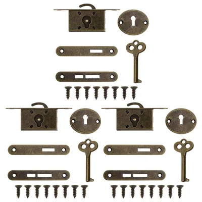 Imagen del producto de Solidchoice - 3 juegos de cerraduras decorativas antiguas con llaves