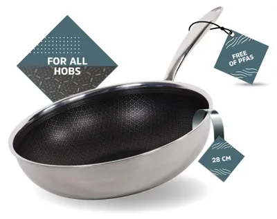 Obrázok produktu pre Hrnec na varenie typu wok s priemerom 28 cm a nepriľnavým povrchom