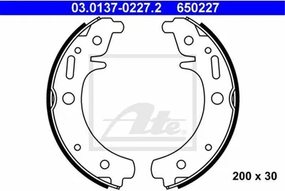 Produktbild von ATE Bremsbackensatz Trommelbremse Vorne für TRABANT P 601 Limousine 200mm 03.0137-0227.2