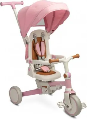 Produktbild von CARETERO 3in1 Dreirad Schubstange & Laufrad & Kinderfahrrad ab 18 Monaten - Rosa
