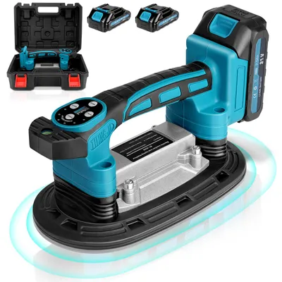 Produktbild von 25000RPM Fliesenvibrator mit 2 Akku, 225*120mm, 250kg Tragkraft, 9 Gang Fliesen Vibrationsgerät Fliesenmaschine Elektrische Fliesenrüttler