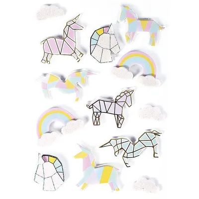 Immagine prodotto di 13 adesivi 3D - Unicorni 5 cm