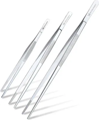 Immagine prodotto di Set di pinze in acciaio inossidabile, 3 pezzi, pinze di precisione, 16-30 cm