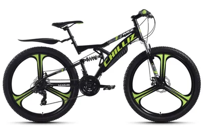 Produktbild von CHILLIZ Mountainbike Fully 26 Zoll MAG.01 schwarz-grün Rahmenhöhe 42 cm 21 Gänge Mag wheel mech. Scheibenbremse