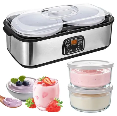 Yoghurtmaschine 2 l, digitaler Timer, 20-55 °C, 2 Glasbehälter