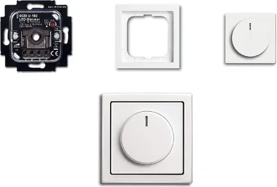 Produktbild von Komplett-Set BUSCH-JÄGER, LED-Drehdimmer in Future Linear Studioweiß -184K neues Modell 6523 U-102 - Nachfolger zu 6523U