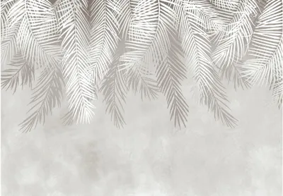 Produktbild von Vlies Fototapete Blätter Federn Wohnzimmer (368x254cm - 4 Bahnen) Beige Betonoptik Schlafzimmer Wandtapete Moderne Tapete UV-Beständig Montagefertig