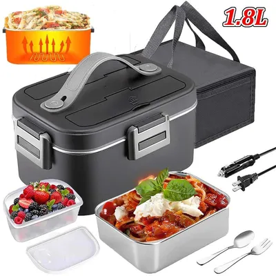 Produktbild von Elektrische Lunchbox - Speisenwärmer - 75 W - 1,8 l - Auslaufsicher - Tragbar - 12/24/220 V - Für Auto und Zuhause