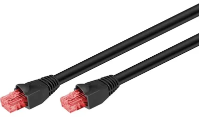 Produktbild von CAT.6 Outdoor-Patchkabel U/UTP (schwarz, 15 Meter)