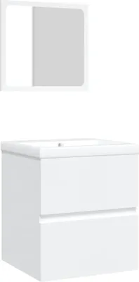 Obrázek produktu pro vidaXL Vanity Unit s umyvadlem a zrcadlem Bílá