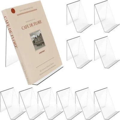 Produktbild von Famanu Bücherständer 10 Stück - transparente Acryl Bücherstützen