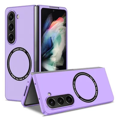 Produktbild von Für Samsung Galaxy Z Fold7 5G Magnet Magsafe faltbare Design Handy Tasche Hülle Lila