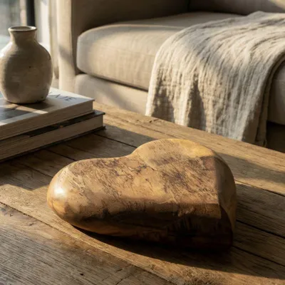 Immagine prodotto di Mauro Ferretti cuore decorativo in teak 16x14x4,5 cm marrone