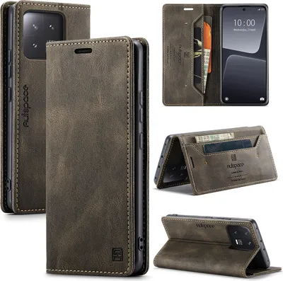 Image de Xiaomi 13 Housse, rétroPolyuréthaneétui en cuir stand de protection pour Xiaomi 13 cuivre