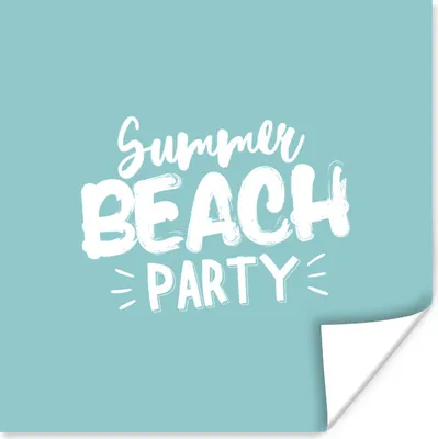 Produktbild von MuchoWow® Poster Blau - Sommer - Weiß 50x50 cm - Wohnzimmerdekoration