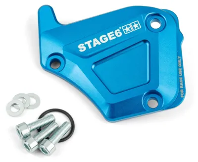 Image de Couvercle de pompe à huile en aluminium STAGE6 bleu DERBI