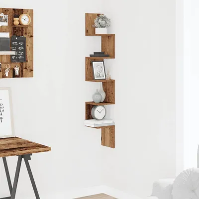 Immagine prodotto di vidaXL Mensola da parete ad angolo in legno recuperato 20x20x127,5 cm Materiale a base di legno