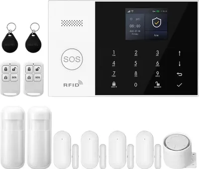 Image de Système d'alarme de sécurité sans fil, compatible avec les systèmes domotiques, notifications en temps réel, kit 4G WiFi C