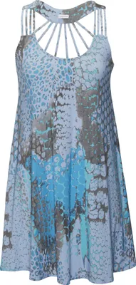 Produktbild von Buffalo Strandkleid mit besonderem Trägerdesign und Alloverprint blau bedruckt Größe 42