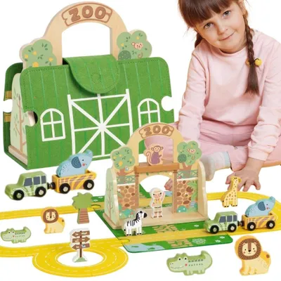 Obrázok produktu pre Súprava prenosných tašiek pre zvieratká Tooky Toy Mini Zoo