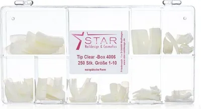 Image de Topline Tip Box Gr. 1-10 forme européenne, Tipbox :( 1 x 250 St ), Tip:Tip clear