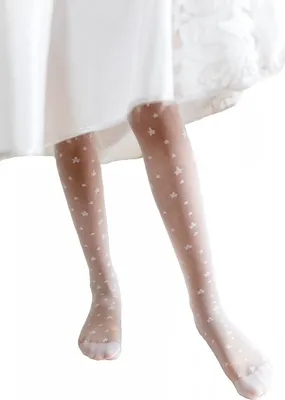 Immagine prodotto di Moda per bambini: collant per bambini con allegro motivo a stelle 20 DEN bianco 104/110