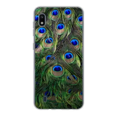 Produktbild von MuchoWow® Handyhülle Schutzhülle Hülle für Samsung Galaxy A10 Nahaufnahme von Pfauenfedern Silikon Softcase Handy Hülle - Schutzhülle