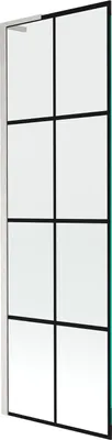 Produktbild von Mexen Next L Duschwand 1-flügelig 60 x 150 cm, schwarzes Muster, gebürstetes Nickel - 895-060-000-03-77-97