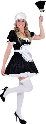 Produktbild von M212134-XS-A schwarz-weiß Damen Kellnerin Hausmädchenkostüm Gr.XS