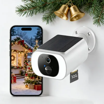 Obrázek produktu pro 2K/3MP dohledová kamera Venkovní solární kamera s baterií WLAN Bezdrátová kamera s PIR detektorem pohybu 32GB