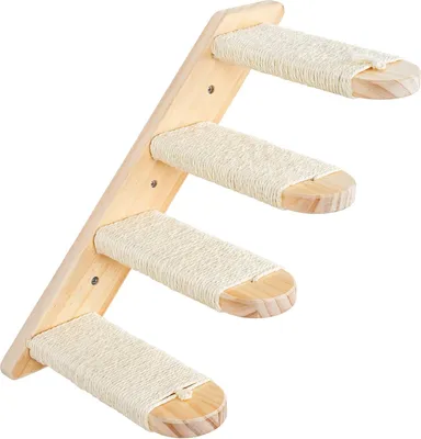 Produktbild von Wandbefestigung für Katzentreppen - Klettermöbel für Katzen - Holzkratzbrett 35 cm