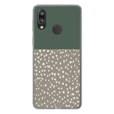 Produktbild von MuchoWow® Handyhülle Schutzhülle Hülle für Huawei P20 Lite (2020) Polka dot - Grün - Muster Silikon Softcase Handy Hülle - Kartenhalter