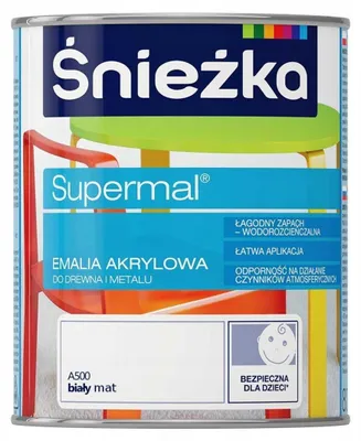 Produktbild von Acryl-Emaille Weiß Matt 0,8L wasserbasiert Lackfarbe für Holz & Metall innen/außen