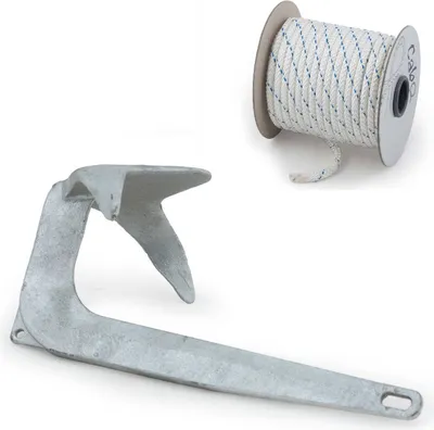 Produktbild von Anker-Set Bruce Anker 7,5 kg + Leine Tauwerk Seil 30 m Ø 12 mm Boot