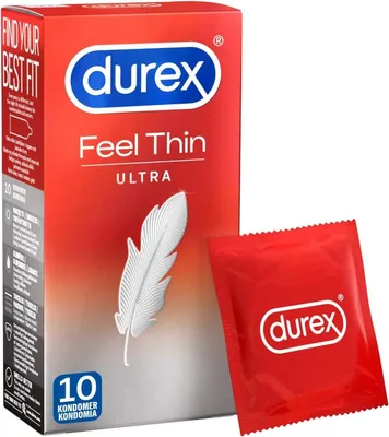 Obrázok produktu pre 10 kusov Durex Feel Thin Ultra Thin Kondómy Love Sex Ultra Thin 52 mm široké