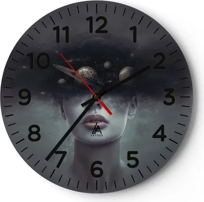 Produktbild von Wanduhr - Rund - Glasuhr - Quinoa Frau Gesicht - 30x30cm - Schleichendes Uhrwerk - Lautlos - zum Aufhängen bereit - Dekoration Modern - Wanddekoration aus Glas - C4AR30x30-4796
