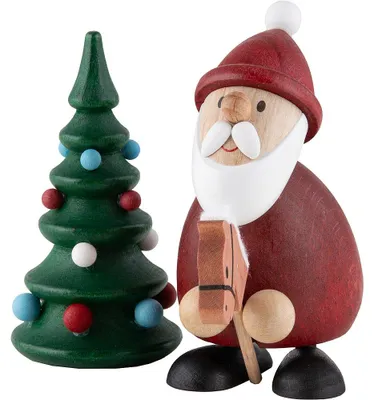 Productafbeelding van Kerstman met stokpaard en kerstboom (9 cm) van Ullrich Kunsthandwerk