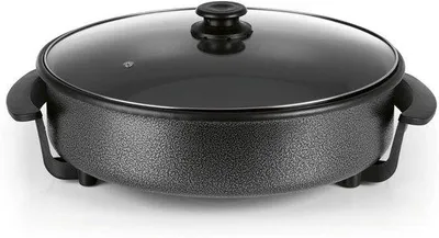 Produktbild von Elektrische Pan mit Thermostat und Glasdeckel - Ideal für Paella, Eintöpfe und Wokgerichte - 40 cm