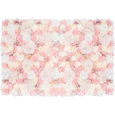 Produktbild von Blumenwand Paneel Set - Künstliche Rosenwand - 12 Stück Wandpaneele - Seidenblumen - Hintergrund für Hochzeit & Party - 40 x 60 cm - Rosa