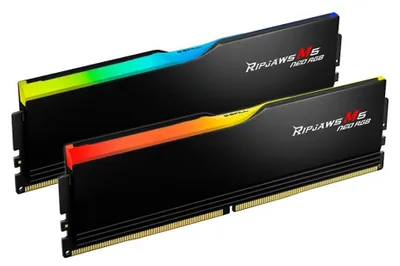 Produktbild von DIMM 32 GB DDR5-6000 (2x 16 GB) Dual-Kit (schwarz, F5-6000J3636F16GX2-RM5NRK, Ripjaws M5 Neo RGB, AMD EXPO)