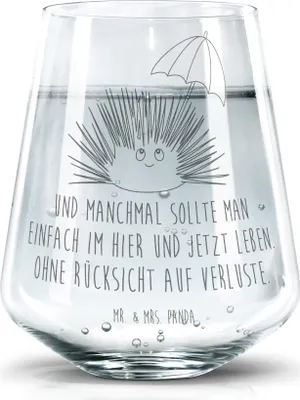 Produktbild von Mr. & Mrs. Panda Becherglas Seeigel - Transparent - Geschenk, Leben, Selbstliebe, Meer, Wasserglas, Trinkgefäß, Achtsamkeit, Selbstakzeptanz, Dekoglas, Lebe, Glas
