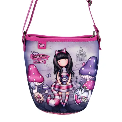 Produktbild von Umhängetasche Gorjuss Cheshire cat Lila (19.5 x 18.8 x 11 cm)