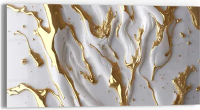 Produktbild von DEQORI Glasbild Echtglas 60x30 cm 'Goldene Fließkraft' Wandbild Bild modern Deko