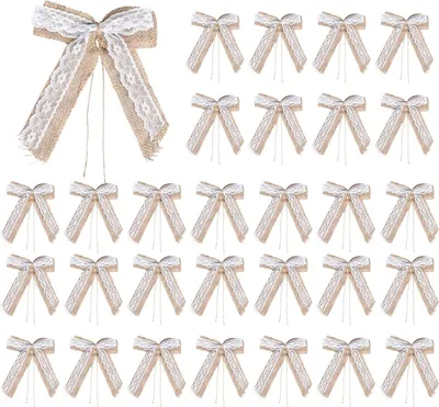 Produktbild von 30 Stück Antennenschleifen Hochzeit 15 * 22cm Autoschleifen Spitze Schleifen Hochzeitsauto für Hochzeit, Autoschmuck,Feste Dekoration