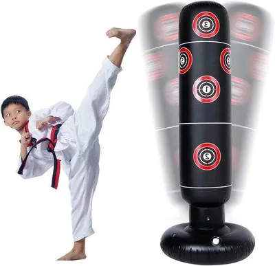 Obrázek produktu pro Nafukovací boxerský pytel – volně stojící – 160 cm – černý