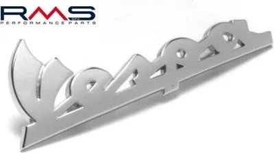 Image de RMS Emblème / Inscription " Vespa " Plaque de jambe compatible avec PX MY / ET" ET4 - 2 broches 80x34mm distance entre les trous 45mm
