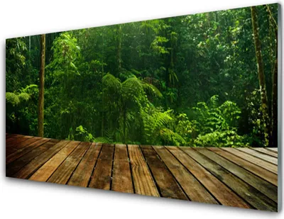 Immagine prodotto di Stampe su vetro acrilico, dimensioni 100x50 cm, quadro decorativo, soggetto: foresta, natura