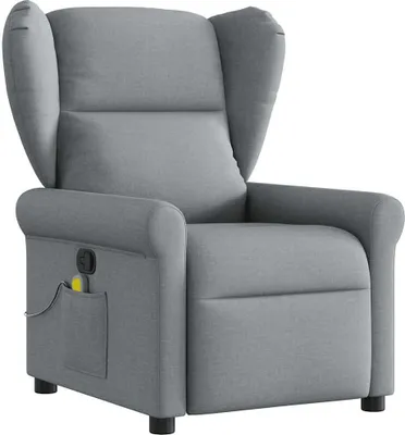 Obrázok produktu pre masážne kreslo vidaXL Light Grey Fabric