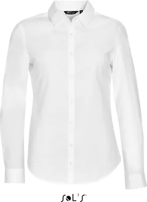 Produktbild von SOL'S Damen Bluse Stretch Business Hemd Langarm tailliert Hemdbluse, Größe:M, Farbe:Weiß